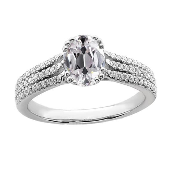 Damen Ehering Runde & Oval Altschliff Echt Diamant 5.50 Karat