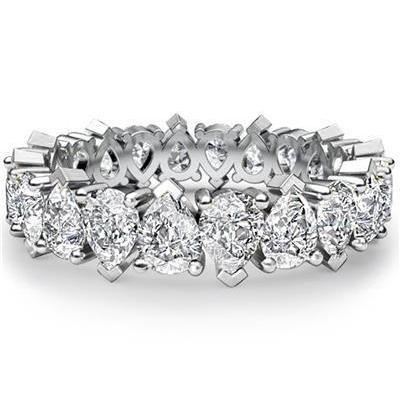 Damen Eternity Band mit Birnenschliff Weißgold 14K Echt Diamant 9.50 Karats