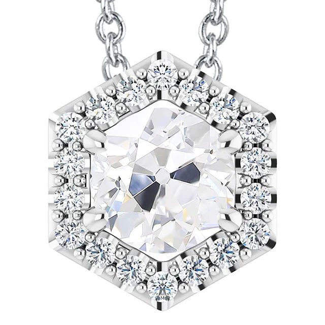 Damen Halo Echt Diamant Anhänger Rund alter Bergmann 7.50 Karat Schmuck