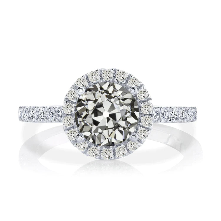 Damen Halo Ehering runder alter Minenschliff Echt Diamant 5.50 Karat