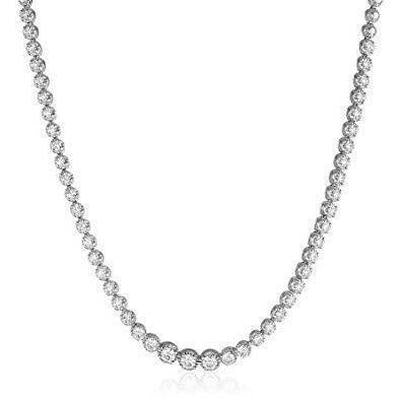 Damen Halskette Weißgold 14K 10.00 Ct Funkelnde Echt Diamanten im Rundschliff