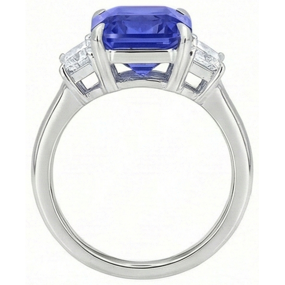 echter radiant diamant 5.50Karat ring Draufsicht