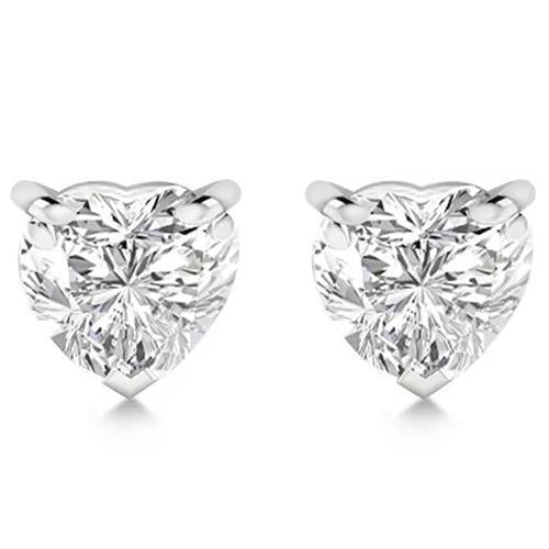 Damen 2 Karat Diamant-Ohrstecker mit Herzschliff aus massivem Weißgold 14K - harrychadent.de
