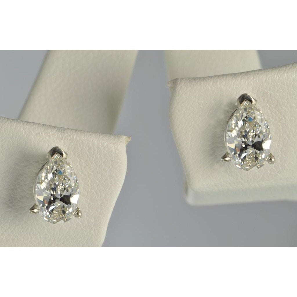 8 Karat Birnenschliff Diamant Damen Ohrstecker Weißgold 14K - harrychadent.de