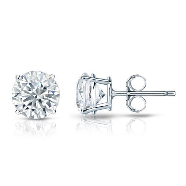 2,00 ct runde brillantschliff diamanten damen ohrstecker weißgold