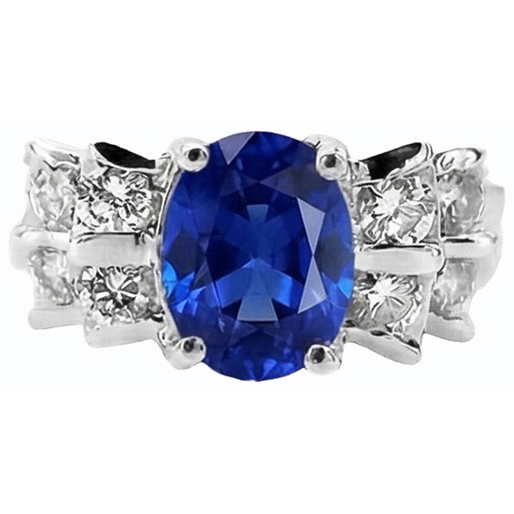 echter oval diamant 2.50Karat ring Profilansicht