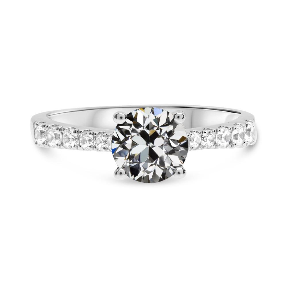 Damen Runder Altschliff Echt Diamant-Verlobungsring Gold 3.50 Karat