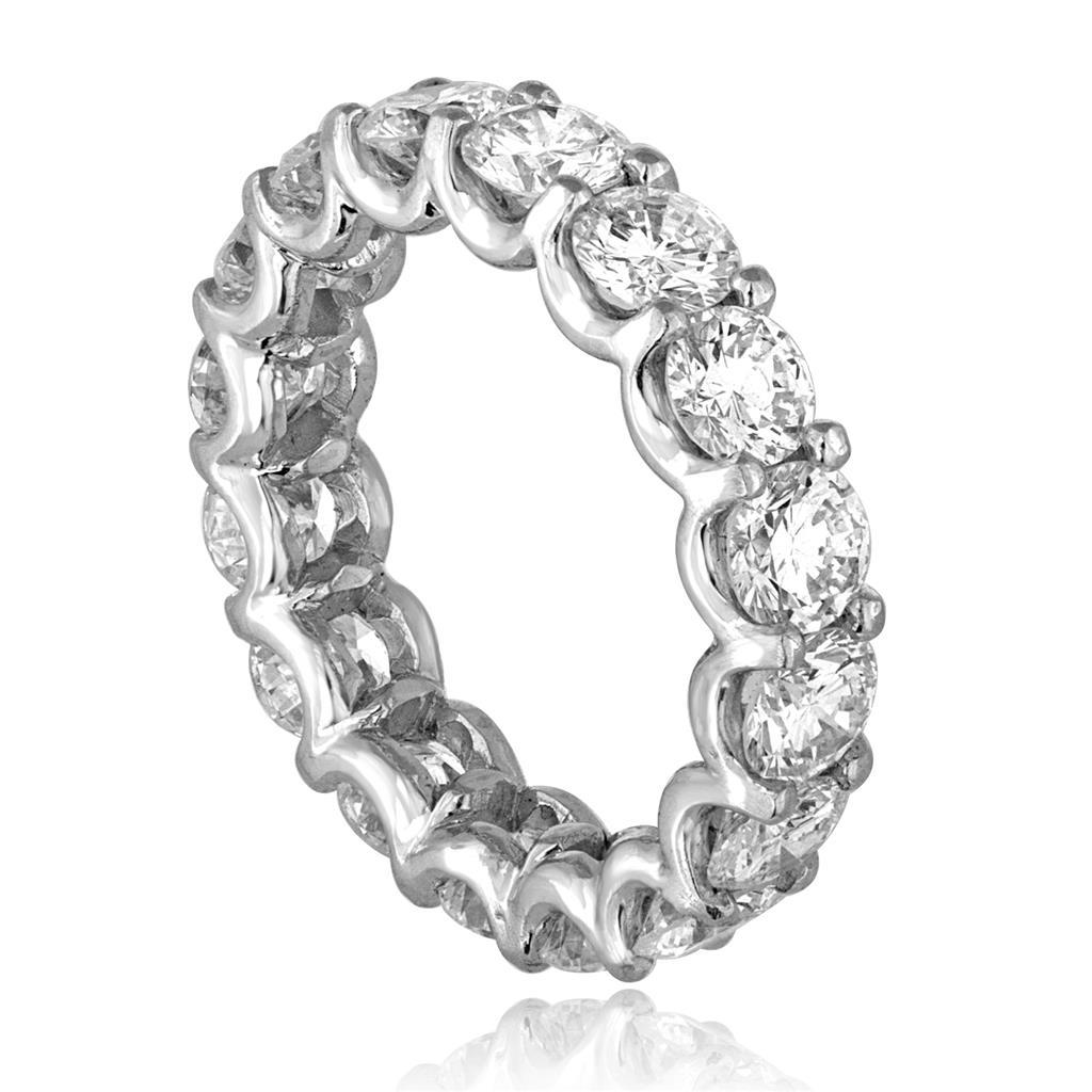 Damen Runder Natürliche Diamant Eternity Ehering 4,80 Karat Weißgold