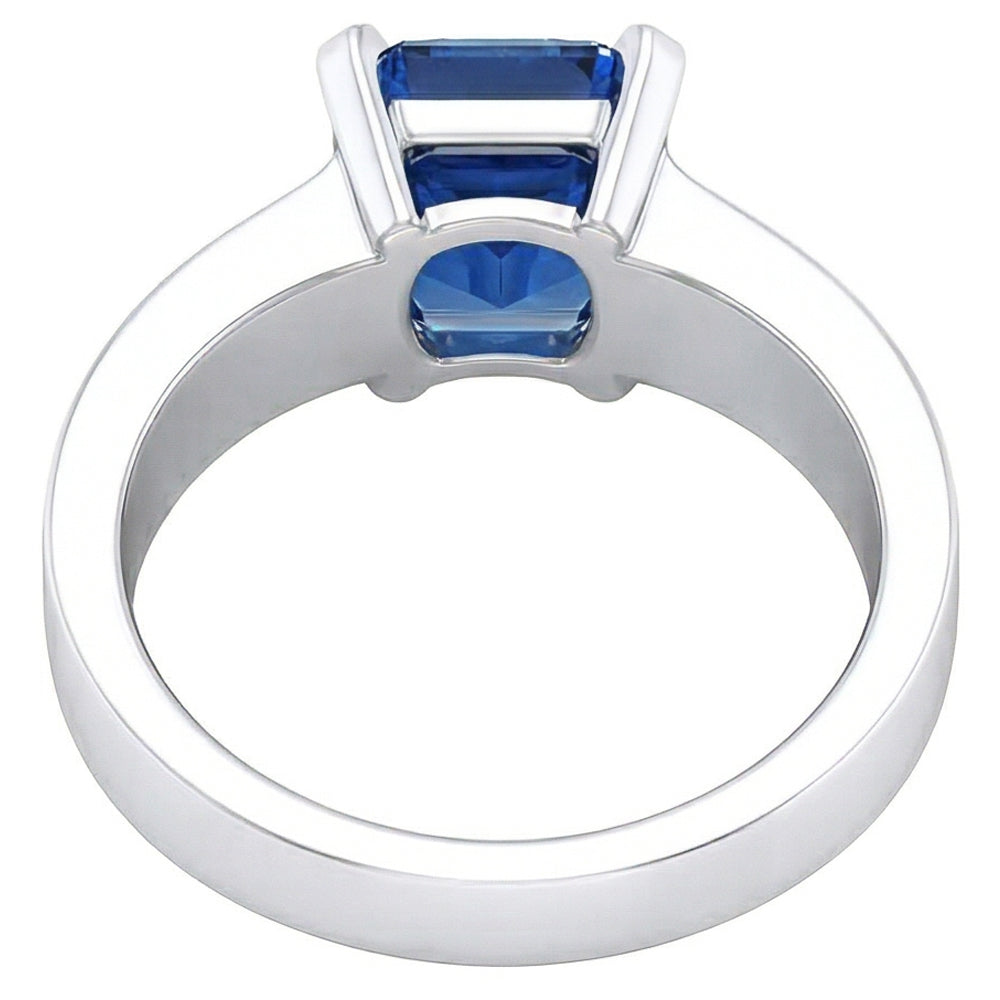 Damen Solitaire Edelstein Blauer Saphir Ring Tension Style 1.50 Karat