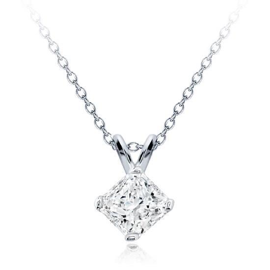 Damen Radiant Cut Solitaire Diamant Anhänger Weißgold Schmuck 1,5 Ct - harrychadent.de