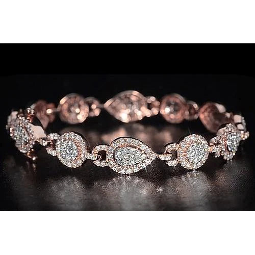 Damen Tennis Armband 10 Karat Echt Diamant Roségold Schmuck