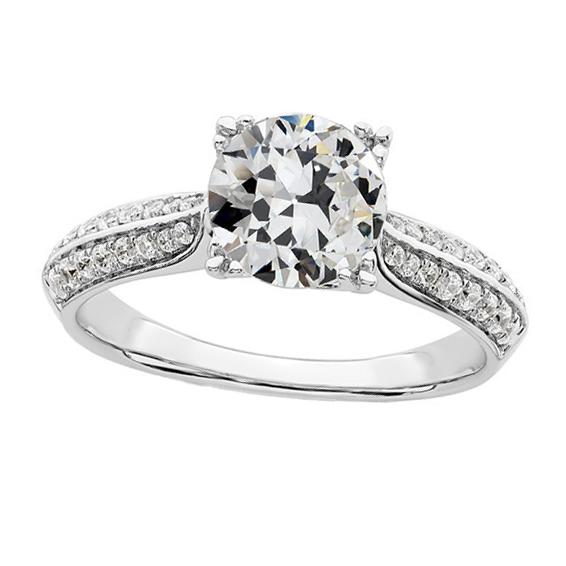 Damen Verlobungsring Rund Alter Minenschliff Echt Diamant 4 Karat Schmuck