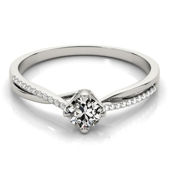 Damen-Verlobungsring alter Bergmann Echt Diamant 2.50 Karat Verdrehter Schaft