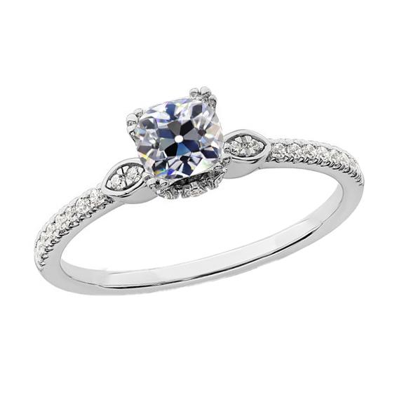 Damen-Verlobungsring rund & Kissen alter Bergmann Echt Diamant 3 Karat