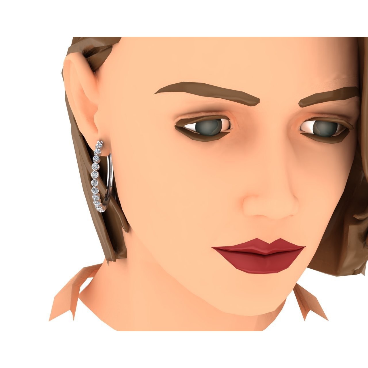 Damen schwimmende runde Echt Diamant-Creolen 3,60 Karat 3.80 Cm