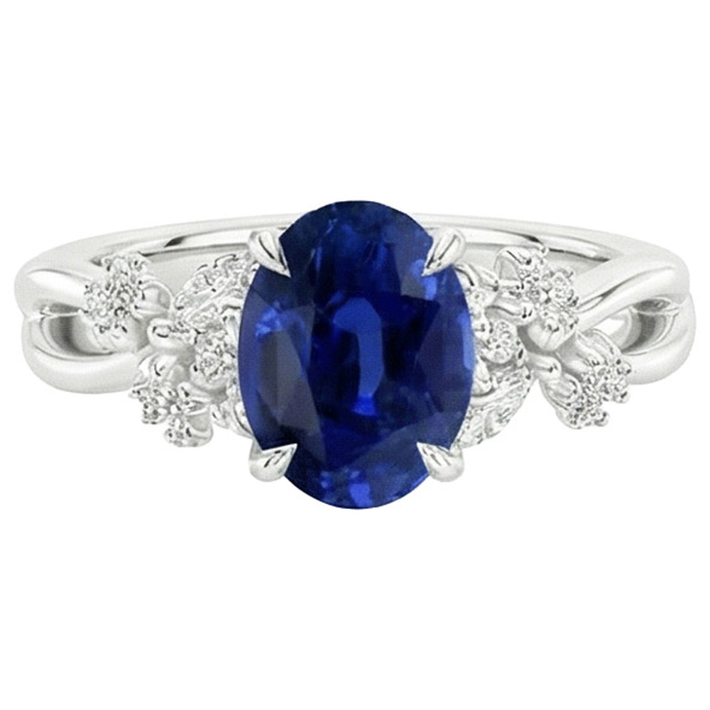 echter oval diamant 3.50Karat ring auf Weiß