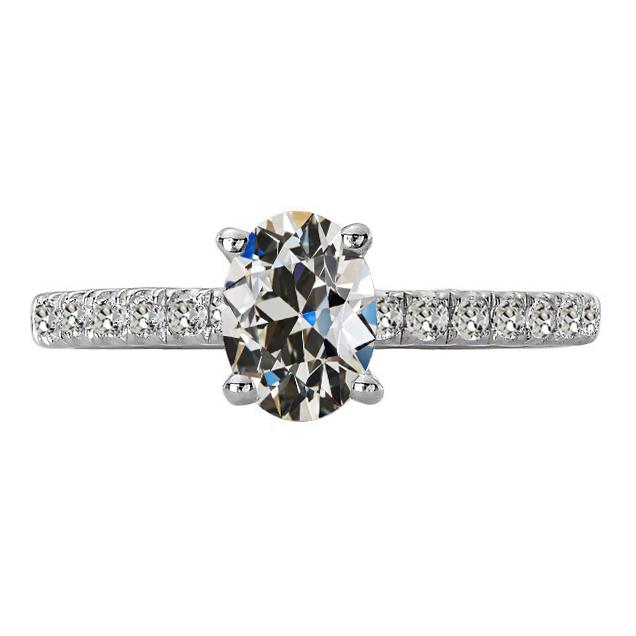 Damenring Rund & Oval Alter Minenschliff Echt Diamant 6.50 Karat