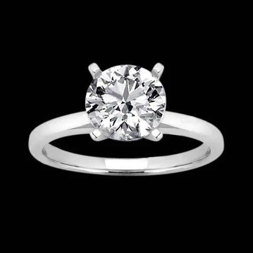 Damenring mit 3 Karat rundem Naturdiamant a