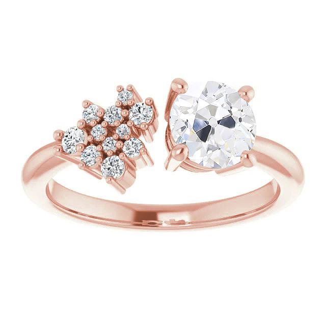 Damenring runder alter Minenschliff Echt Diamant 14K Goldschmuck 3.25 Karat