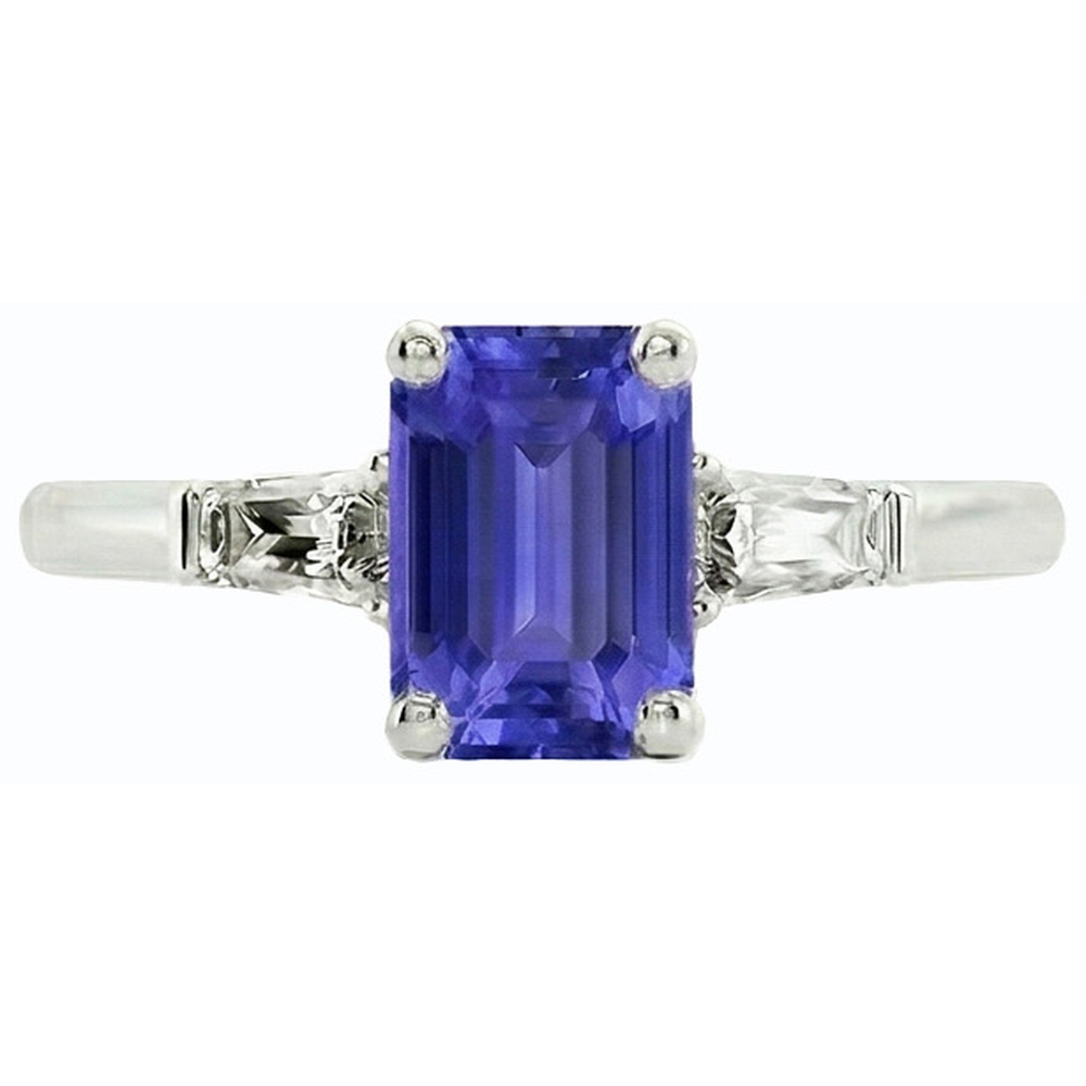 echter baguette diamant 2.50Karat ring auf Weiß
