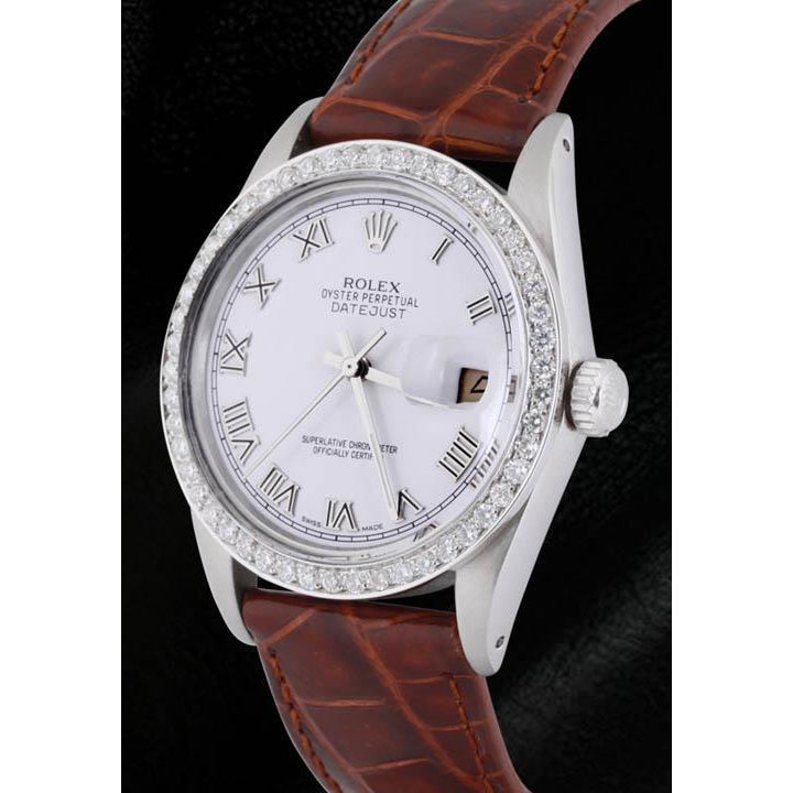 braunes Lederband, Edelstahl Rolex