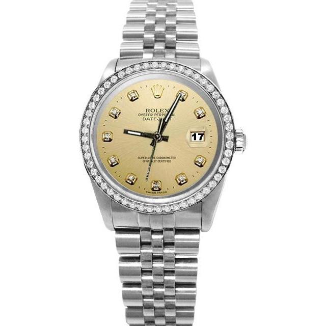 Datejust Uhr Edelstahl Champagner Lünette Rolex Date Just Jubilee