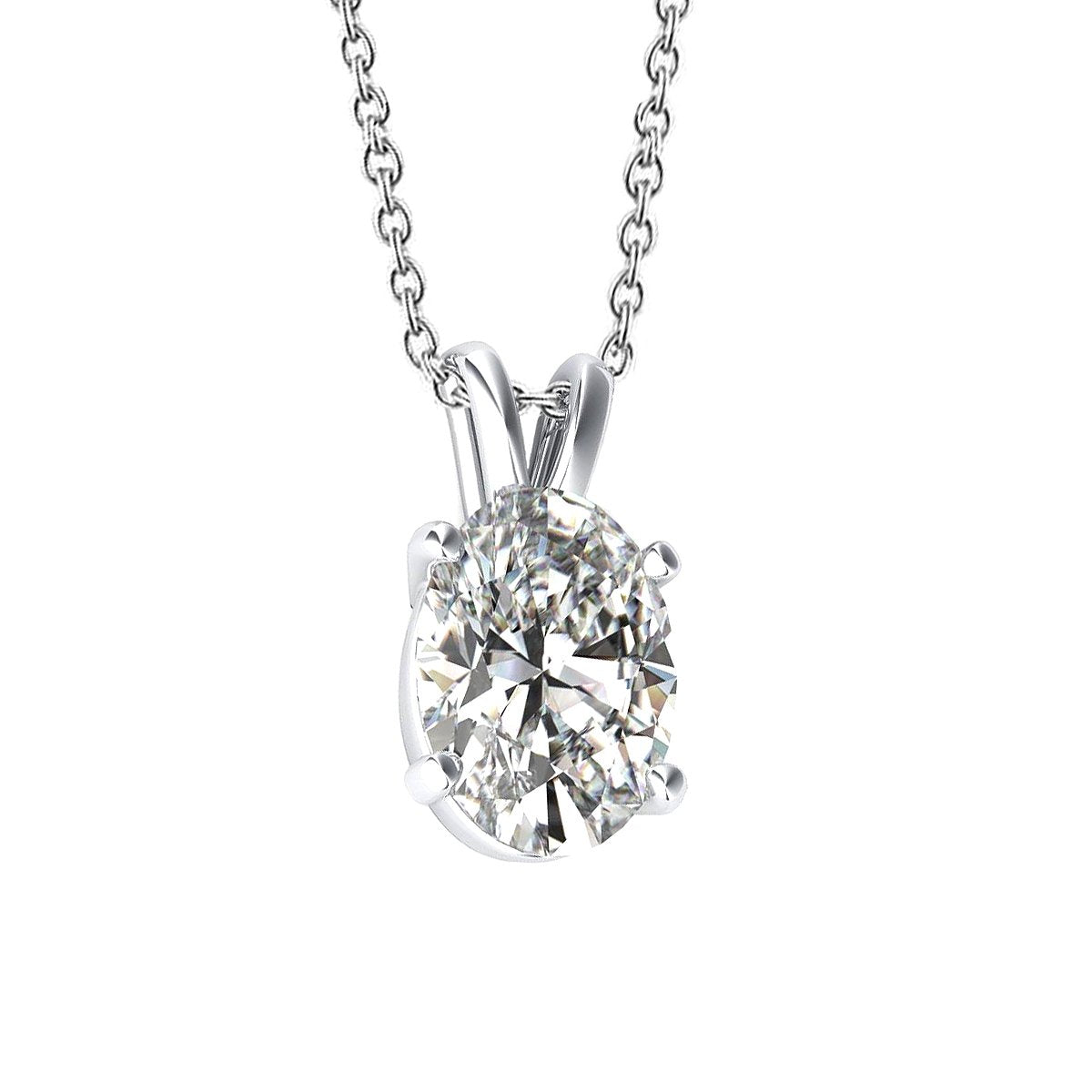 Oval Cut Diamant Halskette Anhänger Damen 1,5 ct. Goldschmuck - harrychadent.de