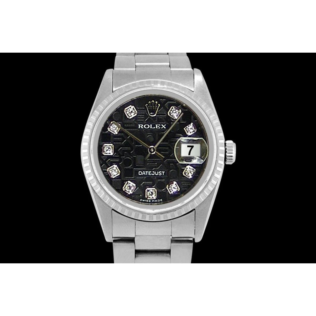 Diamant-Jubiläums-Zifferblatt für Herren, Rolex Datejust, geriffelte Lünette, SCHNELLES SETZEN