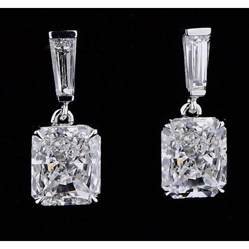 Diamant-Ohrringe 5 Karat Weißgold im Radiant Cut 14K - harrychadent.de