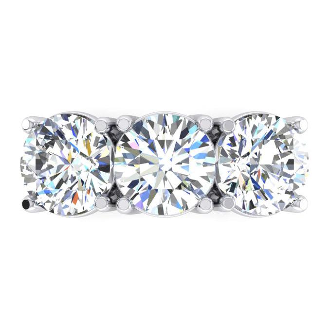 Diamant Band Echt 3 Stein Gold Weiß