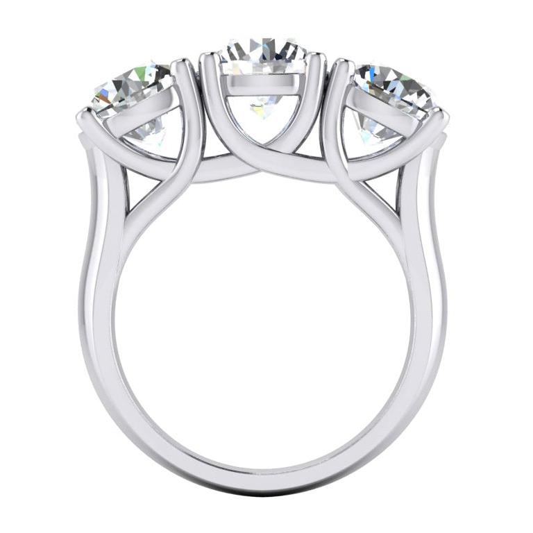 Diamant Band Echt 3 Stein Gold Weiß