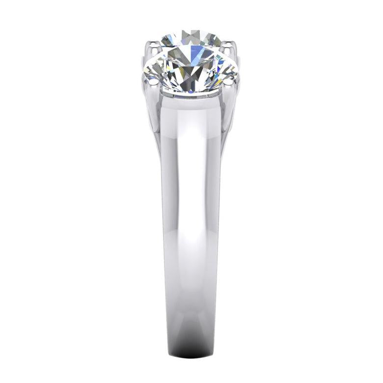 Diamant Band Echt 3 Stein Gold Weiß