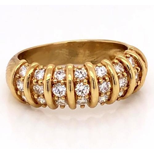 Diamantband 2 Karat Vintage Style Echt Diamant Gelbgold Damen Schmuck