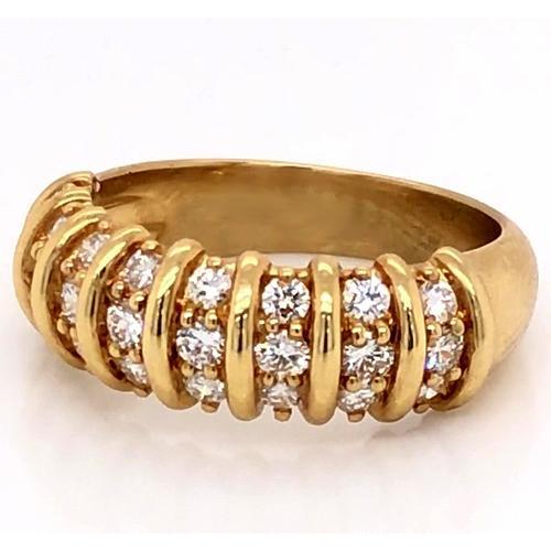 Diamantband 2 Karat Vintage Style Echt Diamant Gelbgold Damen Schmuck