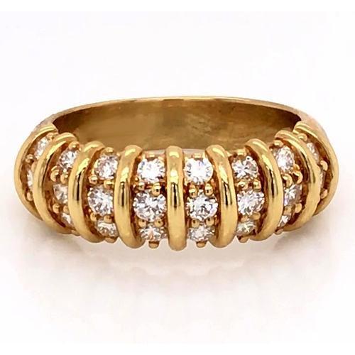 Diamantband 2 Karat Vintage Style Echt Diamant Gelbgold Damen Schmuck