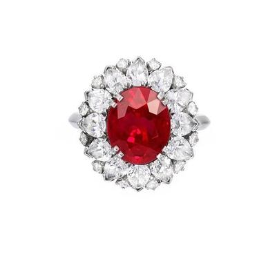 Diamanten im Rund- und Birnenschliff mit Rubinring 17,75 ct Weißgold 14K - harrychadent.de