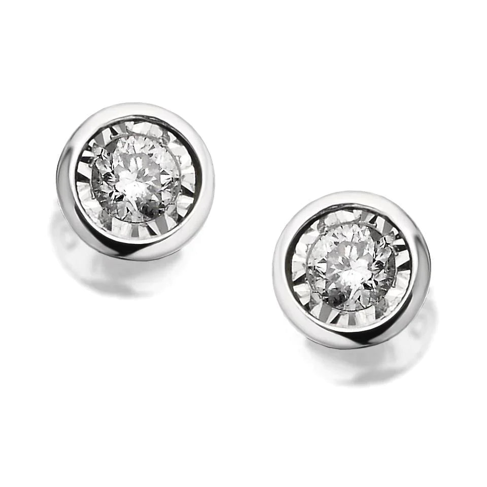 Diamantschliff-Montage Echt Diamant Ohrstecker Runder Schnitt 2 Ct