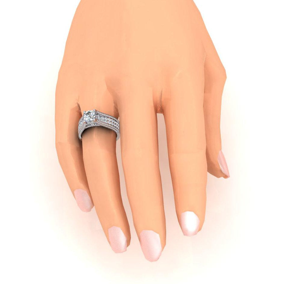 4 Karat Damen Aus der Erde Abgebauter Natürlicher Diamant Verlobung Ring Gold 14K