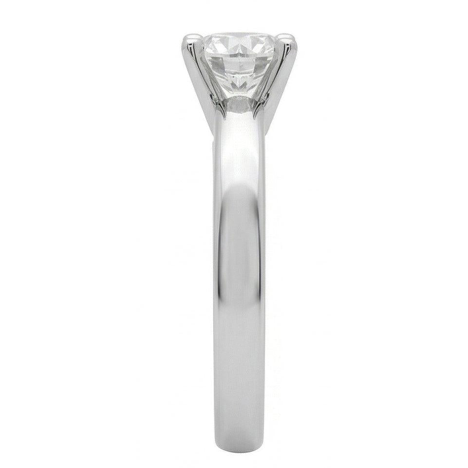 Domfassung 3 Ct. Echt Aus der Erde Abgebauter Natürlicher Diamant-Solitär-Ring aus massivem Weißgold