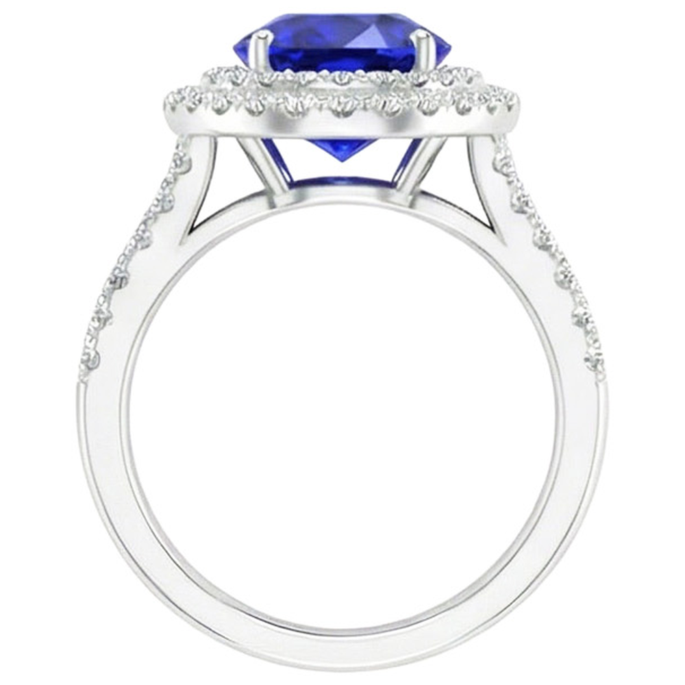 echter oval diamant 6.75Karat ring Profilansicht