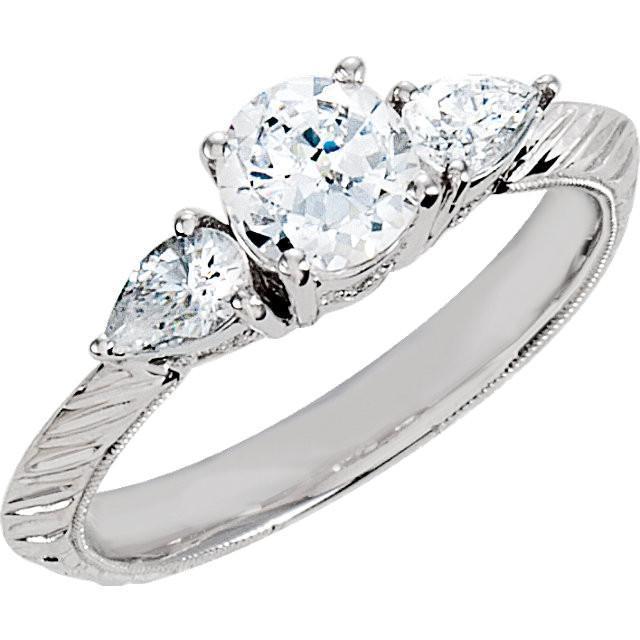 Drei-Stein-Echt Diamant 2.01 Karat Verlobungsring Weißgold 14K Schmuck