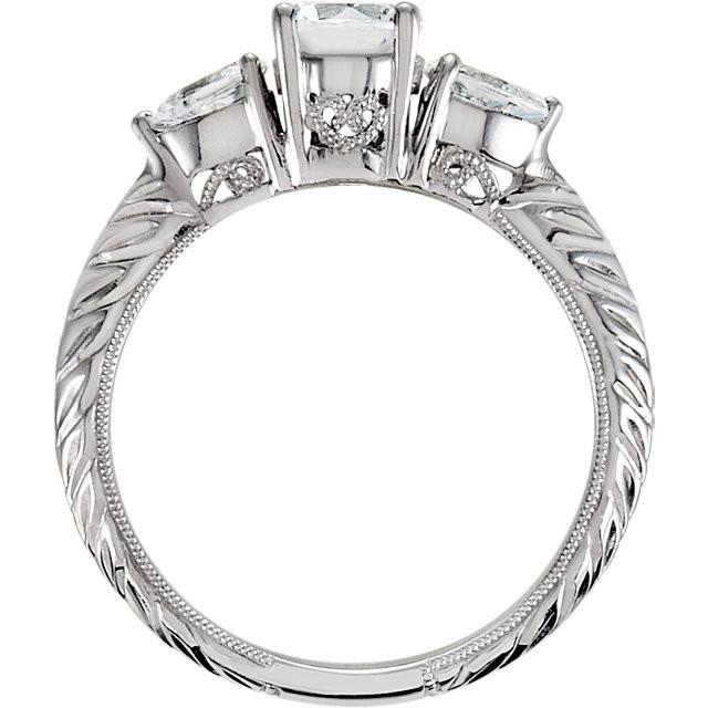 Drei-Stein-Echt Diamant 2.01 Karat Verlobungsring Weißgold 14K Schmuck