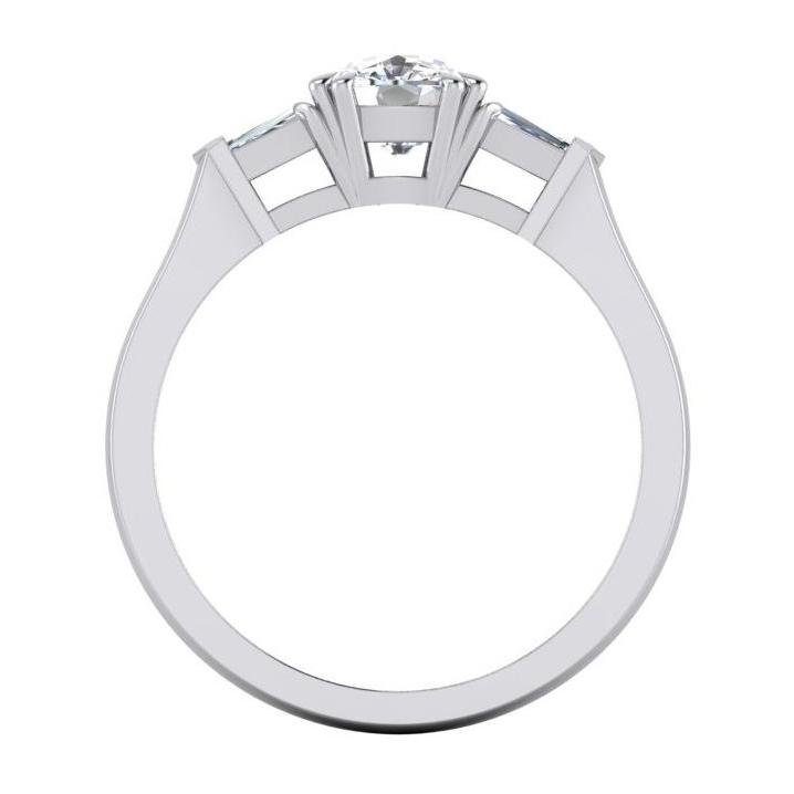 Drei-Stein-Echt Diamant-Jubiläumsring 1,65 Karat Weißgold Schmuck