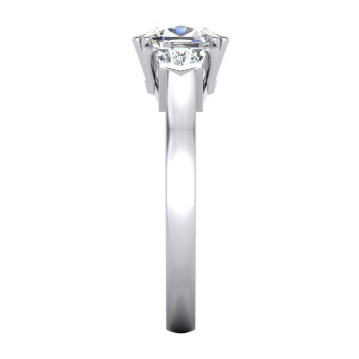 Drei-Stein-Echt Diamant-Jubiläumsring 1,65 Karat Weißgold Schmuck