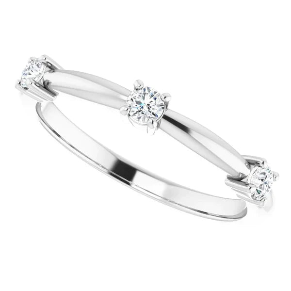 Drei-Stein-Echt-Diamant-Ring 0.90 Karat 14K Weißgold Schmuck