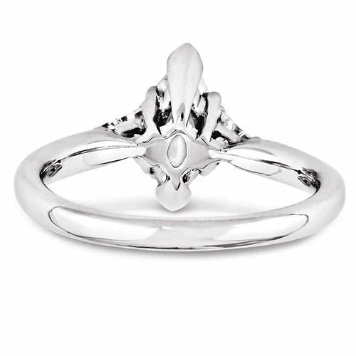 Drei-Stein-Echt-Diamant-Verlobungsring 1,30 Karat 14K Weißgold