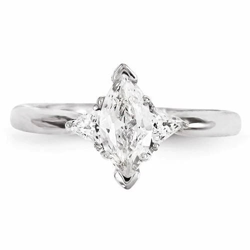 Drei-Stein-Echt-Diamant-Verlobungsring 1,30 Karat 14K Weißgold