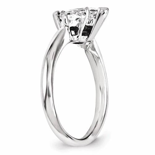Drei-Stein-Echt-Diamant-Verlobungsring 1,30 Karat 14K Weißgold