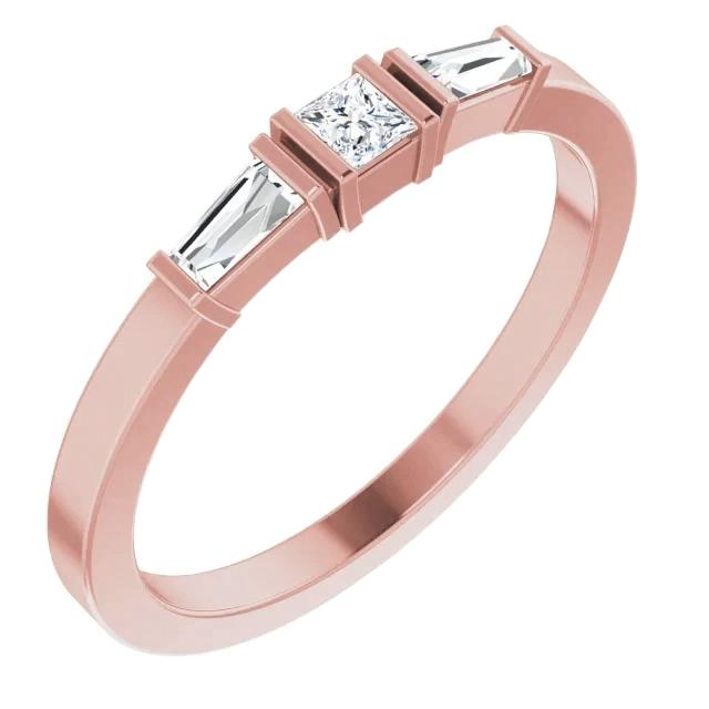 Drei-Stein-Echt Diamant ring 1,10 Karat Roségold 14K Schmuck