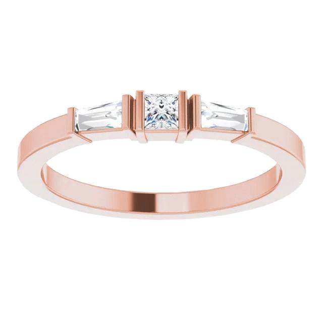 Drei-Stein-Echt Diamant ring 1,10 Karat Roségold 14K Schmuck